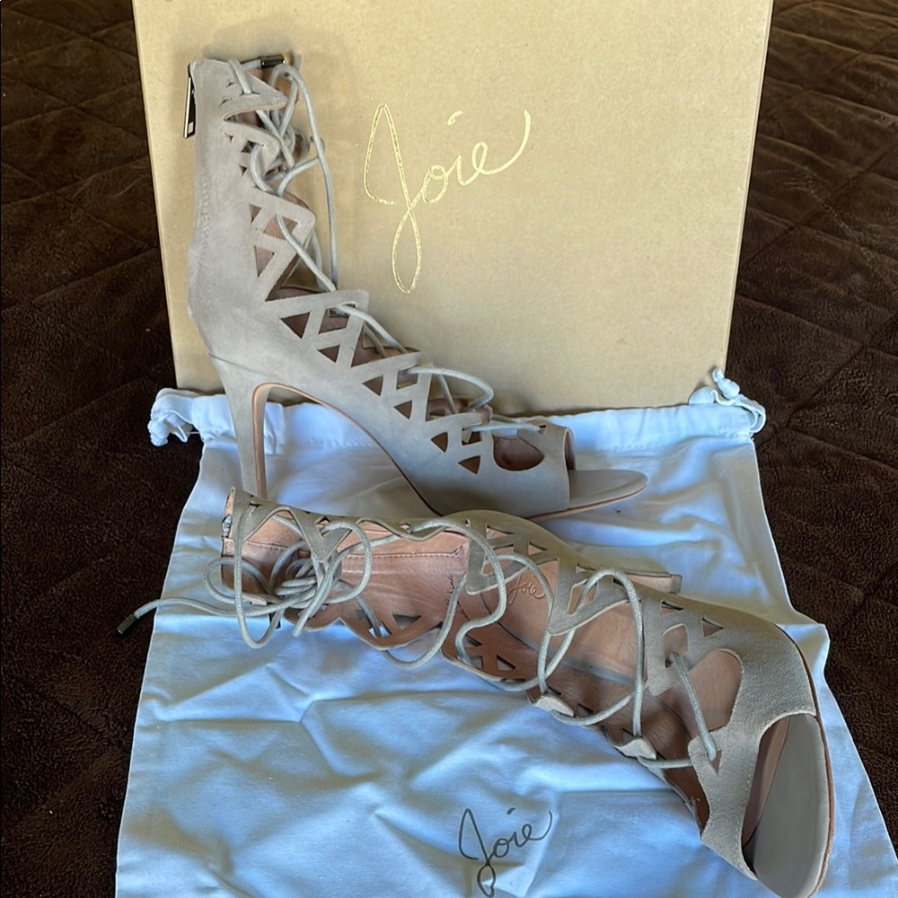 Joie Women's Lace-Up Heels - Tan